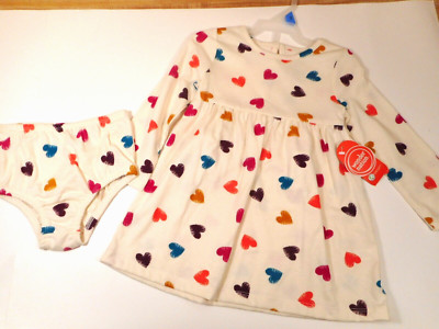 Baby Girls Dress & Panty Set Hearts Dresses 2pcs 0/3, 3/6, 6/9mo,12, 18mo, 24mos