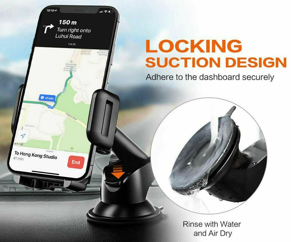 360° Car Windshield Dashboard Phone Mount Holder Stand For iPhone Samsung GPS - Image 4 of 4