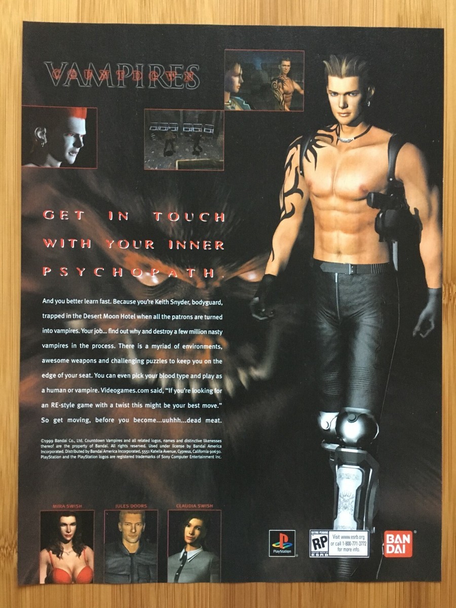 Countdown Vampires Playstation PS1 2000 Poster Ad Art Print