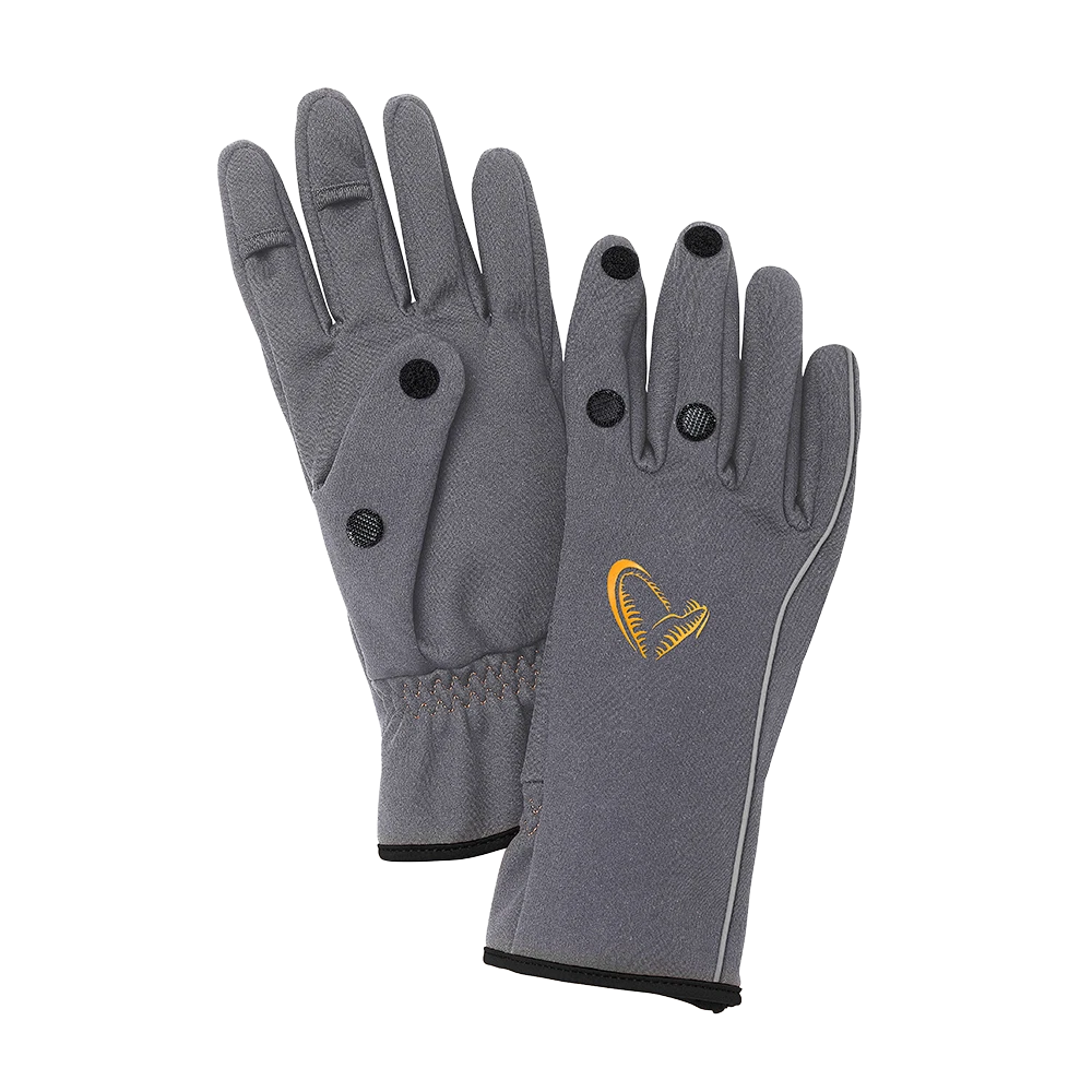 Savage Gear Softshell Glove Grey Size M L XL Glove Thermal Gloves NEW ORIGINAL PACKAGING