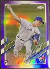 NATE PEARSON RC Rookie Debut Purple Refractor 2021 Topps Chrome USC48 Blue Jays