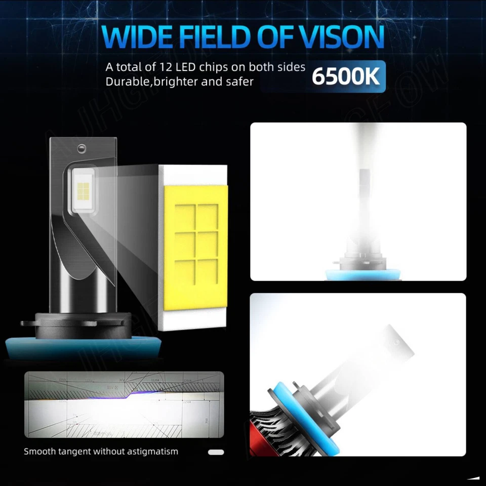 Combo de faros LED de haz alto bajo bombillas brillantes 6000K para Acura Vigor 1992-1994 Foto 2 de 4