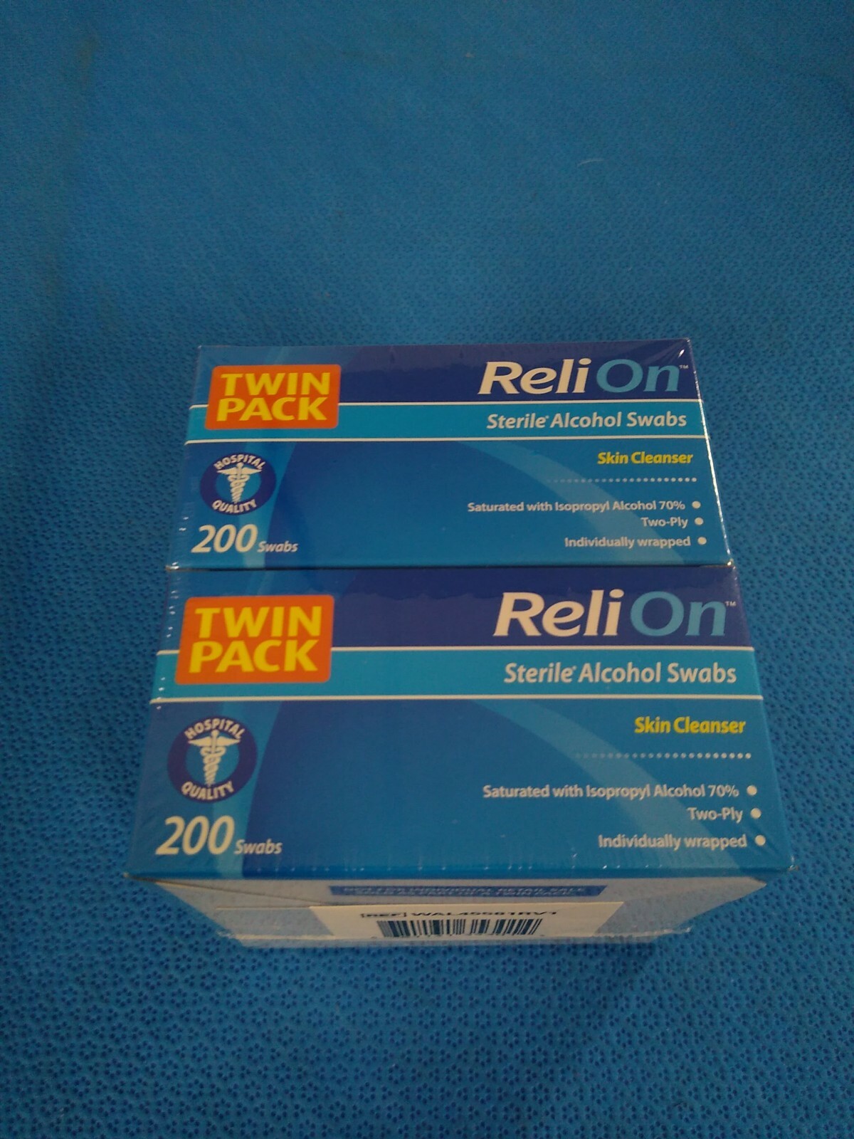 ReliOn #WAL45581RV1 Sterile Alcohol Skin Clensing Swabs, Two-Ply, Qty-400 Swabs