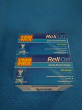 ReliOn #WAL45581RV1 Sterile Alcohol Skin Clensing Swabs, Two-Ply, Qty-400 Swabs