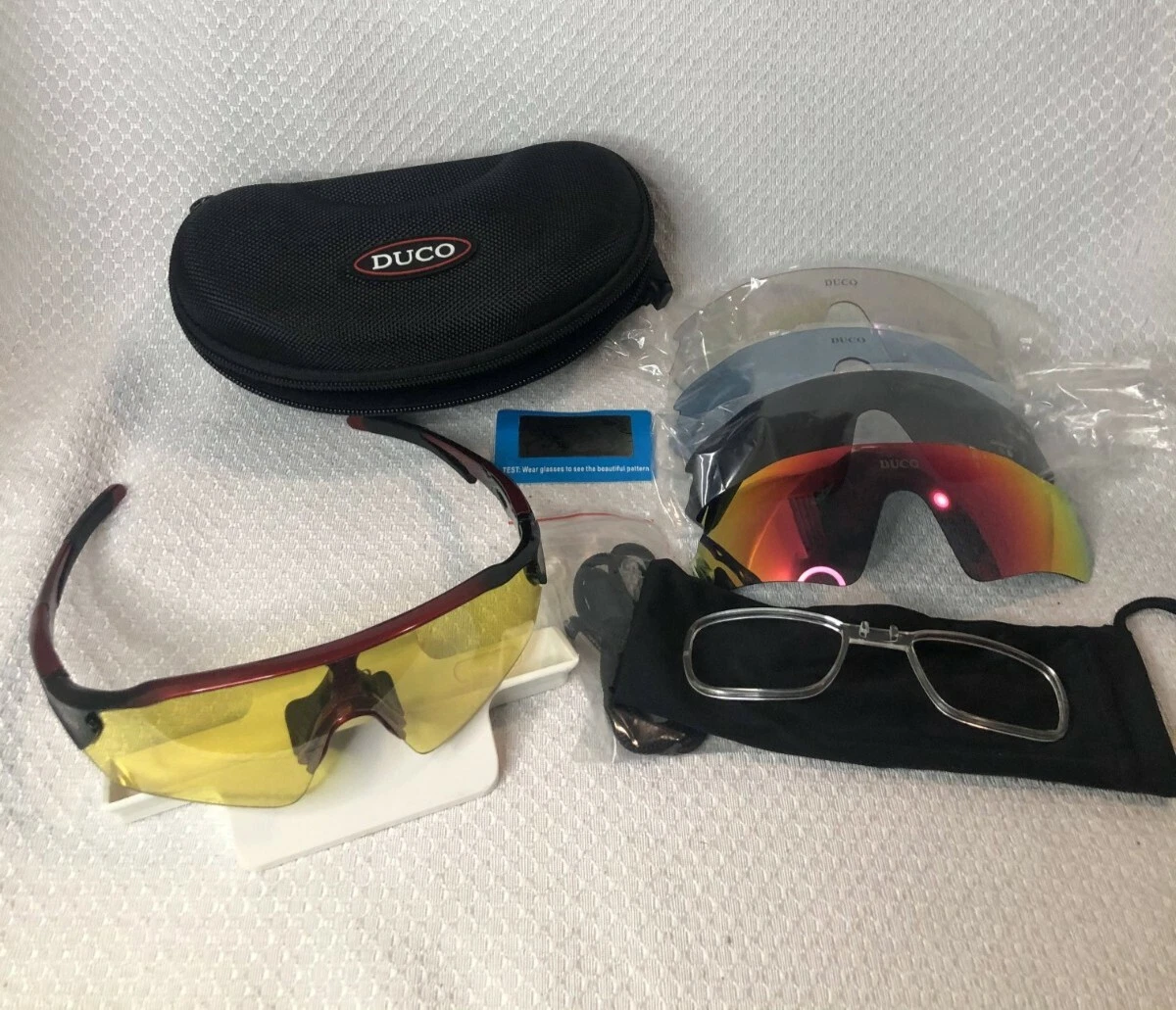 Duco Polarized Sport Glasses with 5 Exchangeable Lenses & Case