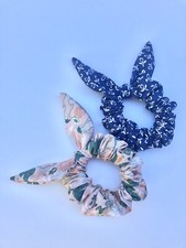 bunny ear scrunchie, 2 Hair Scrunchies, Handmade, Made In USA, Ready To Ship,
