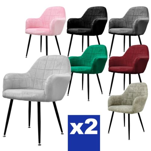 Sillas de comedor silla de comedor sillas de salón sillas de cocina sillas de terciopelo juego de 2 - Imagen 1 de 8