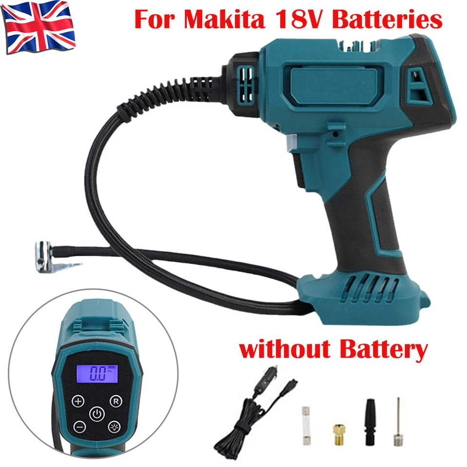 1X Cordless Car Air Compressor Tyre For Makita 18V Battery Lxt Inflator Pump Lcd