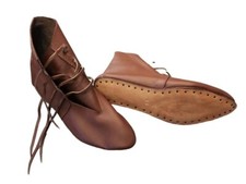Medieval boots Renaissance footwear Leather lace-up boots