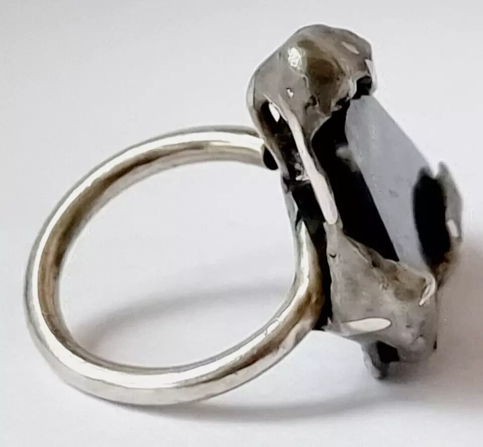 A0194 - Unique Solid Silver Ring with Opalescent … - image 4