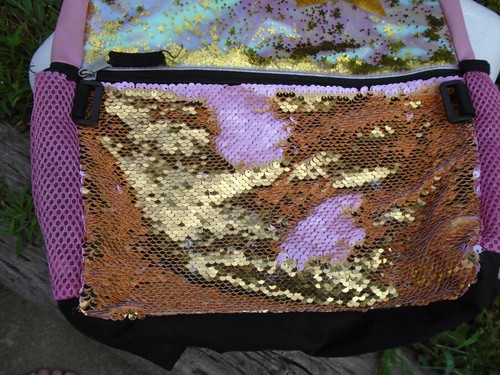 Ideal für Schulanfang Wende Pailletten EINHORN Rucksack mit passender Brotdose - Bild 4 von 6