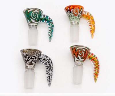 14mm Glass Smoking Slide - Thick Hand Blown Wig-Wag Swirl