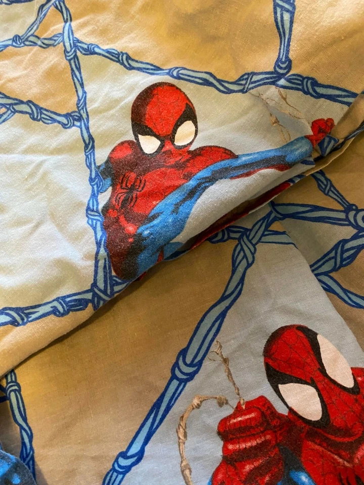 Juego de sábanas dobles Spiderman 2005 vintage funda de almohada plana Marvel ropa de cama Foto 3 de 4