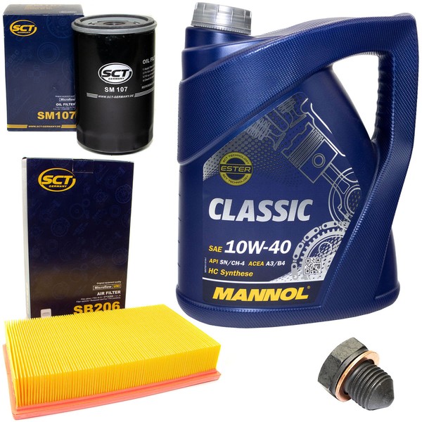MotoröL Filter Set 10W40 5 Liter + ÖLablassschraube FüR Audi 100 VW Golf Passat-image