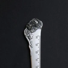 Vintage Silver Rose Ruler Hairpin Bookmark Collection Beauty