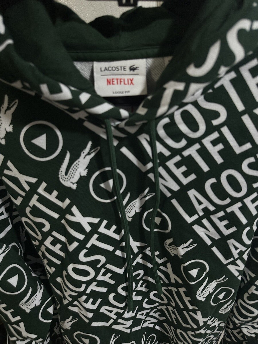 NEW Lacoste x Netflix Loose Fit Organic Cotton Hoodie