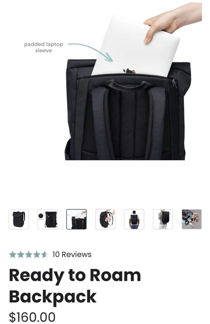 NWT WAYB Ready to Roam Backpack Onyx Black WAYB Ready To Roam Backpack In Onyx Black $160 | eBay main image 4