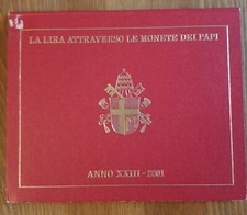 La Lira Attraverso Le Monete Dei Papi ANNO XXIII 2001 im Folder mit 1000L Silber