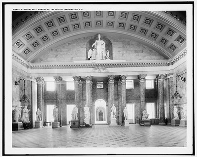 Statuary Hall,north end,interiors,statues,sculpture,Capitol,Washington DC,1900