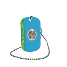 Dog Tag Flag Bunting Los Angeles County Dog Tag Aluminium 30 x 50mm
