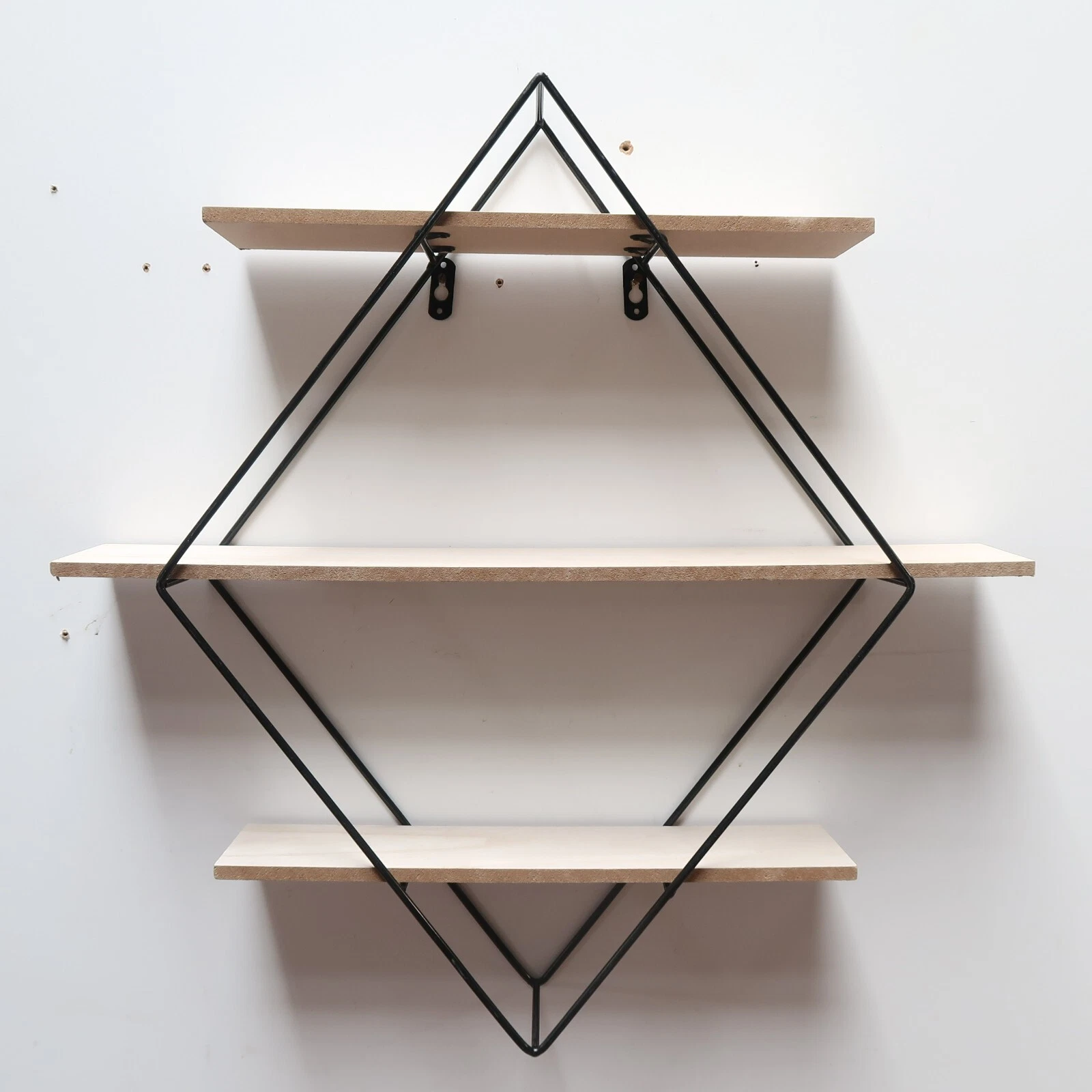 3 Tier Floating Shelves Geometric Diamond Wall Shelves H 23.5" x W 23.5" x D 4"