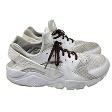 Nike Huarache Running Shoes Mens Size 13 Triple White Platinum 318429
