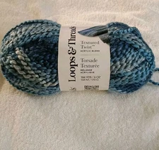 Loops And Threads Textured Twist Yarn Blue Yonder
