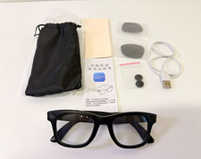 Smart Glasses Bluetooth Camera Audio Black w/ Accessories USB Charger