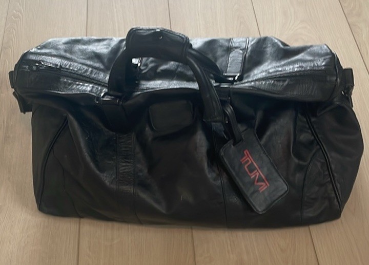 Vintage Tumi Alpha Square Duffle Bag Black Napa Leather Rare Luggage Weekender 