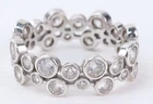 Vintage Sterling Silver CZ Bubbles Eternity Band