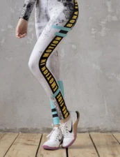 BONA FIDE Women's Leggings in"Ceramic" Floral Logo Size Small