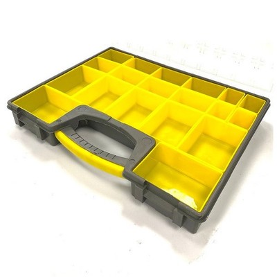 Stapelbares Sortiment Set Box Ablage mit Schnappdeckel - leer - 19 Fächer
