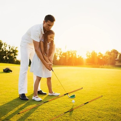 Golf Alignment Sticks (Pack of 2) 48-Inch Collapsible Golf Alignment Sticks for