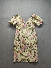 ASOS Women Dress 6 Dress Multicolor Floral Print Puff Sleeve V Neck Mini Wear