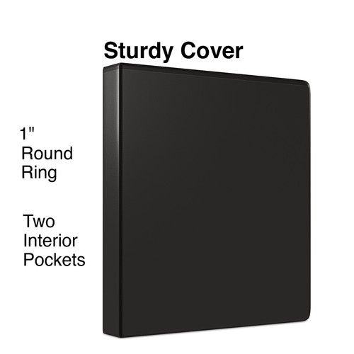 Staples Economy 1" 3-Ring View Binders Black 24/Carton 23733/21685VS - Picture 2 of 8