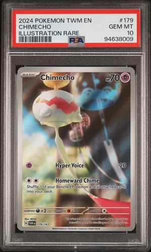 2024 POKEMON TWM EN-TWILIGHT MASQUERADE #179 CHIMECHO ILLUSTRATION RARE PSA 10