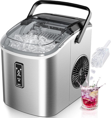 Ice Maker Countertop with Carry Handle, 9 Cubes Ready in 6 Mins, 26.5Lbs/24H, Se