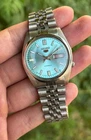 Vintage Seiko 5 Automatic 7009 SNXS Tiffany Men's Wrist Watch Day Date Japan