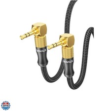 90 Degree Right Angle Aux Cable Male to Male 3.5mm Audio Cable Stereo Aux Cor...