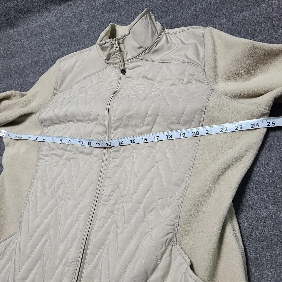 Chaqueta Style & Co Mujer XL Beige Acolchada Polar Cremallera Completa Exterior Capa Cálida Foto 4 de 4