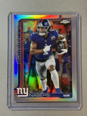 Malik Nabers New York Giants Topps Chrome Football NFL 2025 SILVER REFRACTOR