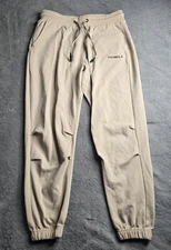 YOUNGLA Joggers Sweatpants Mens XL Beige Athletic Loungewear 28" Inseam #210