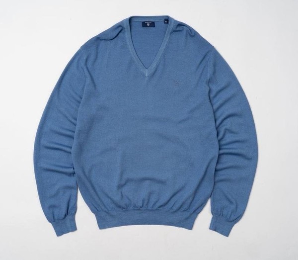 Men Gant Sweater Navy Wool 40 /L / 48 #311H