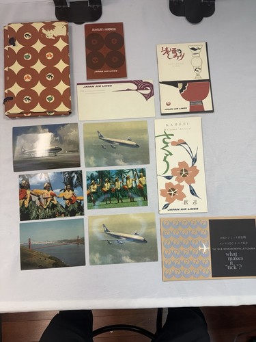 Vintage Japan Airlines JAL Ephemera Lot  Postcards Brochures Stationary 1950s 60