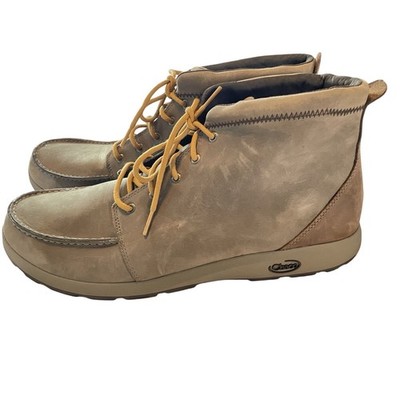 Chaco Montrose Chukka Boots Mens 15 Tan Leather Moc Toe Lace Up J150179