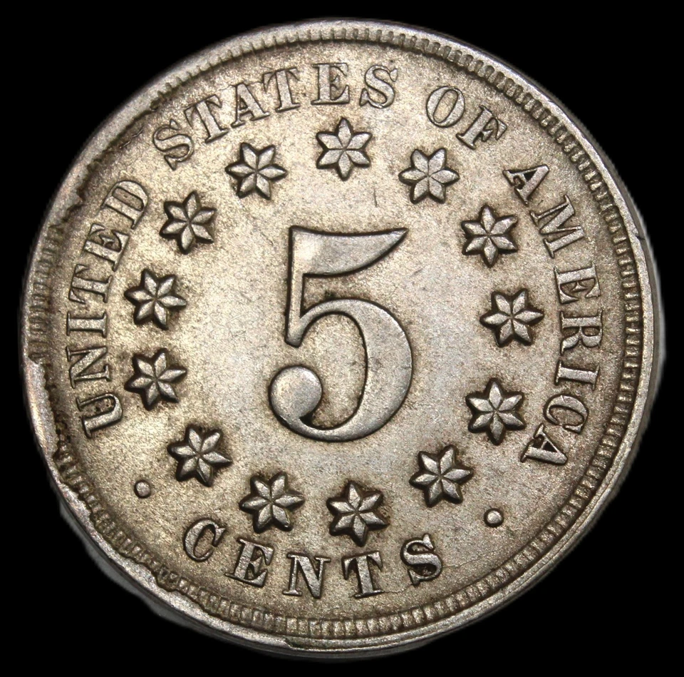 1867 5C No Rays Shield Nickel- choice xf/ rpd/ddo/ fs-05- jam393 - Image 3 of 3