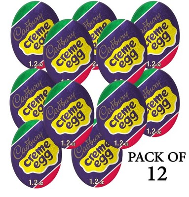 Cadbury Creme Egg Chocolate Candy 1.2 oz Single Easter Milk Chocolate Pack of 12