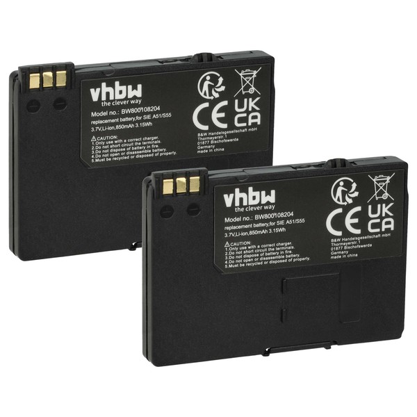2X Akku FüR Gigaset SL440 SL55 SL550 SL565 SL74 SL555 SL56 SL560 850Mah 3,7V-image