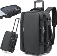 Fanwoli Vacuum Rolling Travel Backpack Carry On 70L TSA Lock Expandable Open Box