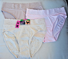Women's Maidenform High Leg PANTIES Lace Underwear SIZE LARGE 3-PACK DM3SLB